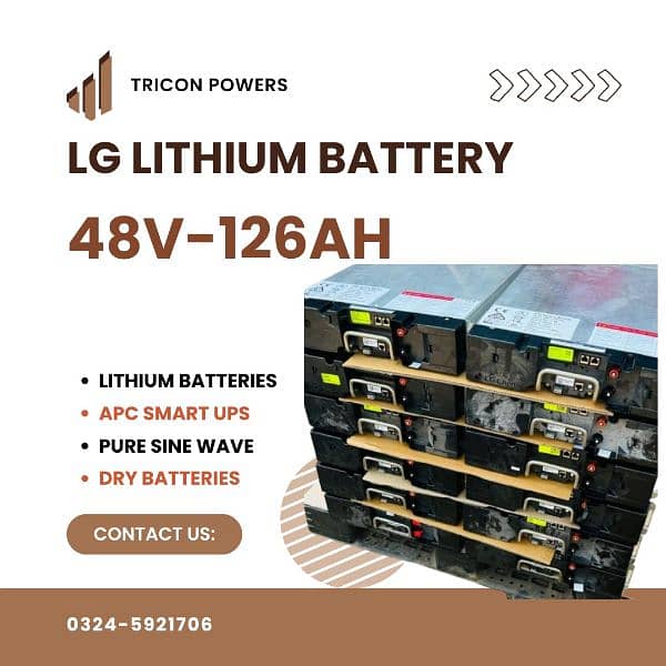 LG LITHIUM BATTERIES AVAILABLE 48V-126AH 0