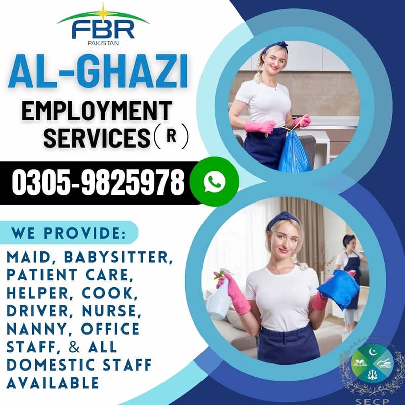 We Provide All Domestic Staff House Maids Babysitter Cook Driver Nurse 0