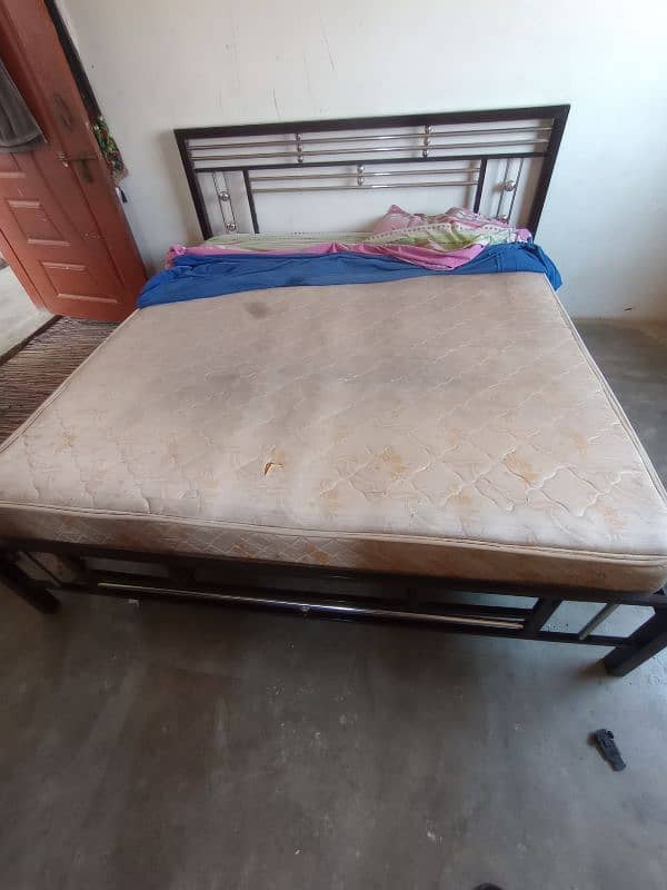 iron bed with mattress 2