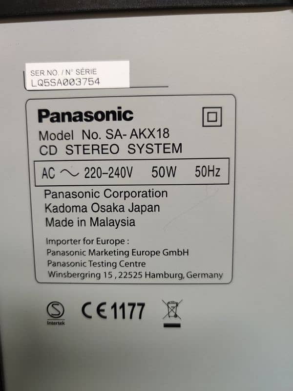 Panasonic Speakers System. excellent Sound Quality. 5