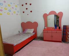 Bed and dressing with mattress is up for sale for girls room.