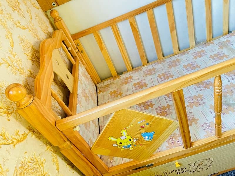 3 in 1 Baby wooden Cot with swing & Drawer 3