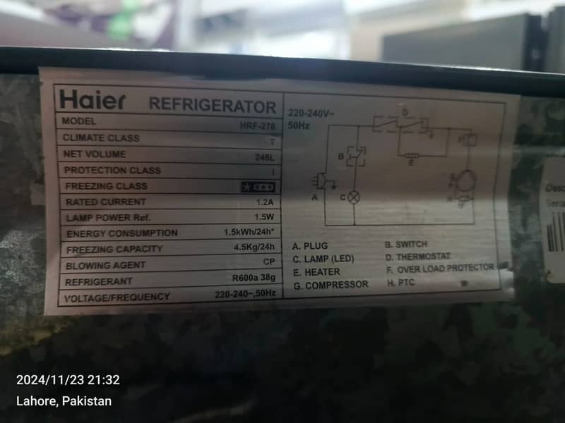 Haier Fridge GD medium size (0306=4462/443) powerset 7