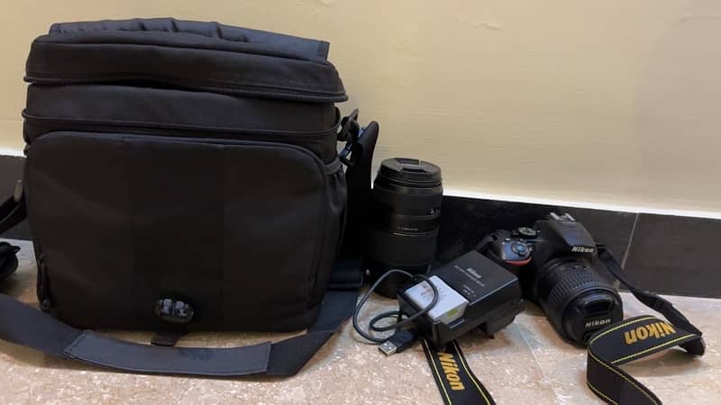 Nikon 5500D with 18-55 and 70-300 lenses and bag 0