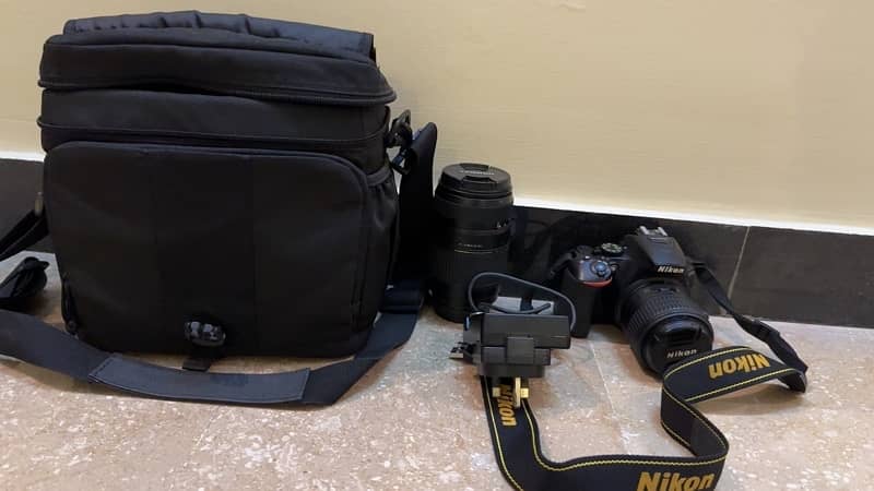 Nikon 5500D with 18-55 and 70-300 lenses and bag 1