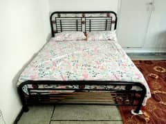 IRON BED + MATTRESS+ DRESSING TABLE