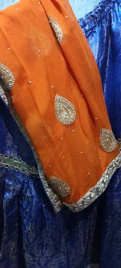 Mehendi dress orange and blue