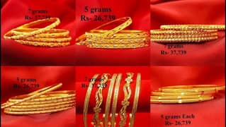 4 gold bangles for sale 22.5 net weight 21 carat