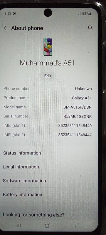 model Samsung Galaxy A51 5