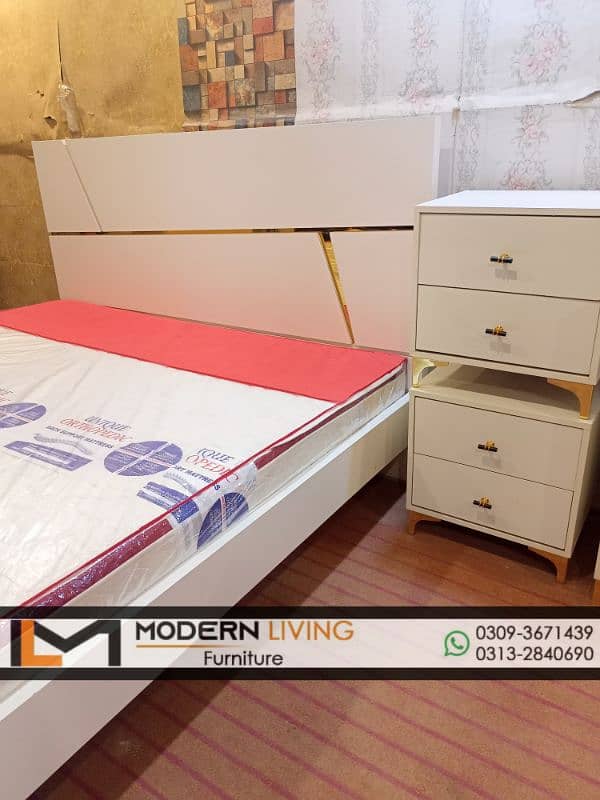 King size bed with 2 side tables best quality  in your choice colours 0