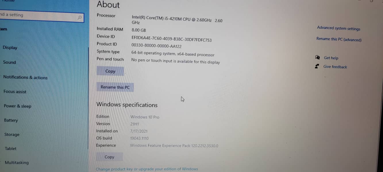 HP used Laptop to sell out . Intel R Core i5 , Ram 8Gb Window 10pro 0