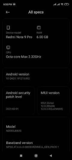 redmi note 9 pro complete Saman all okay set hai