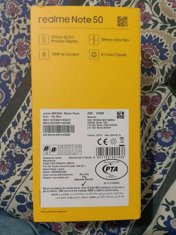 Realme Note 50 4+4 RAM  128GB 1