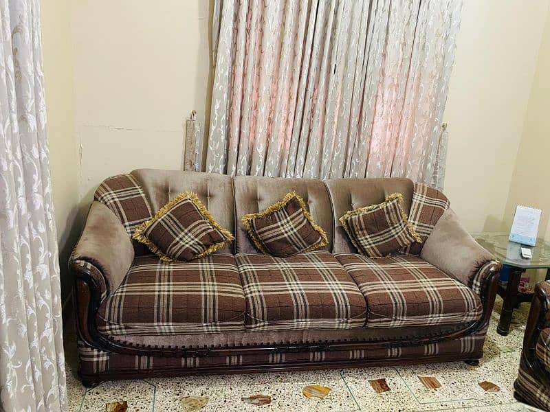 Wooden 7 Seater Sofa Set 0