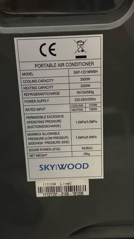 Skywood portable invertor heat & cool AC 1