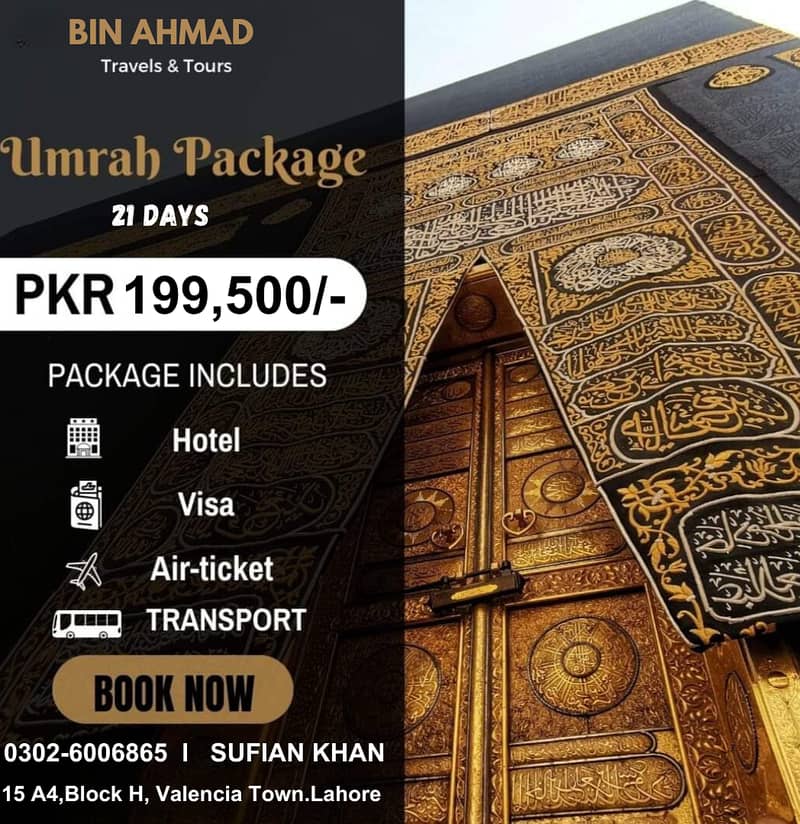 Limited time offer for 15 Days Ummrah Package only Rs 190,000 1