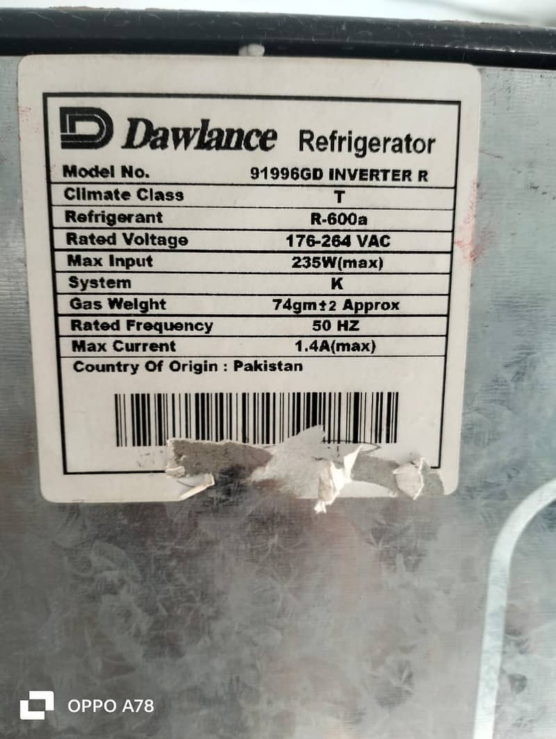 Dawlance fridge GD large size  (0306=4462/443) powerset 5