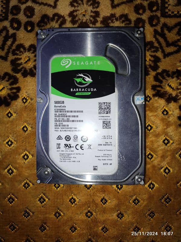 500 GB Seagate Barcuda Hard Disk 0