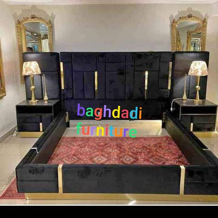 bed / double bed / king size bed / poshish bed / bed set / side table 9