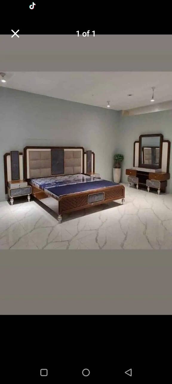 bed / double bed / king size bed / poshish bed / bed set / side table 14