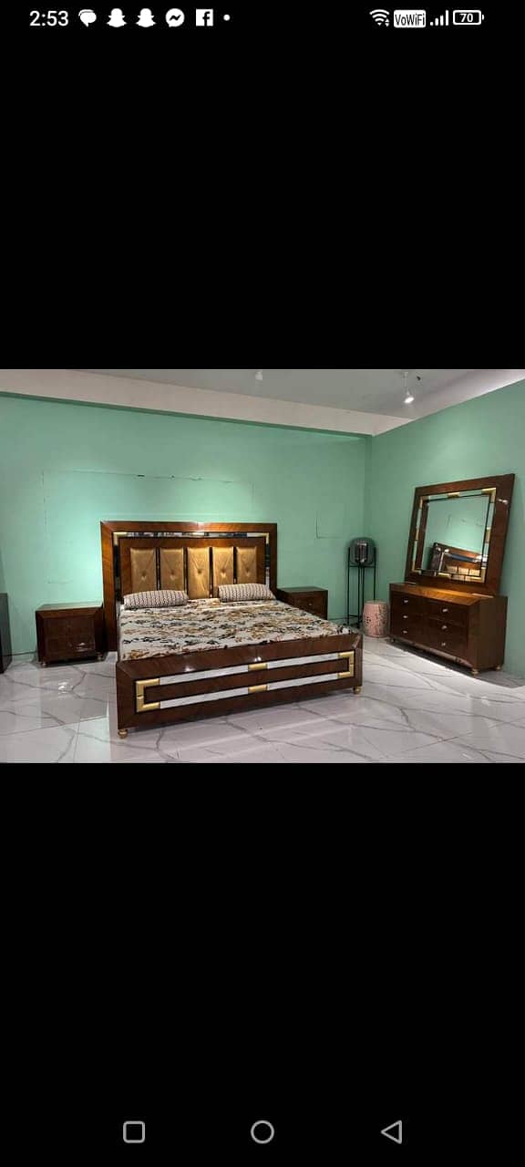 bed / double bed / king size bed / poshish bed / bed set / side table 19