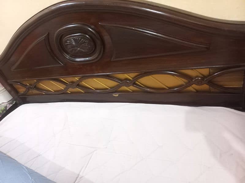 urgent for sale king size bed with mattress and two side tables 4