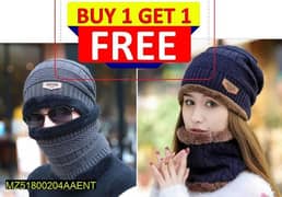 woolen cap with neck warmer