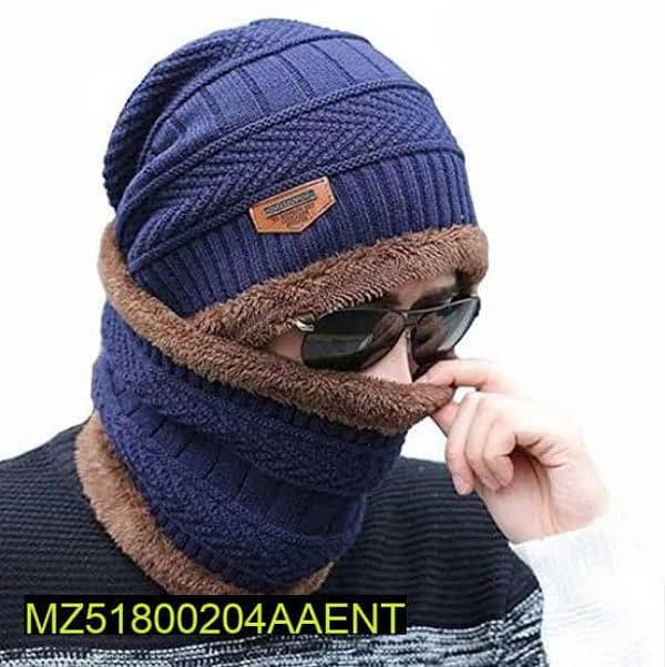 woolen cap with neck warmer 1