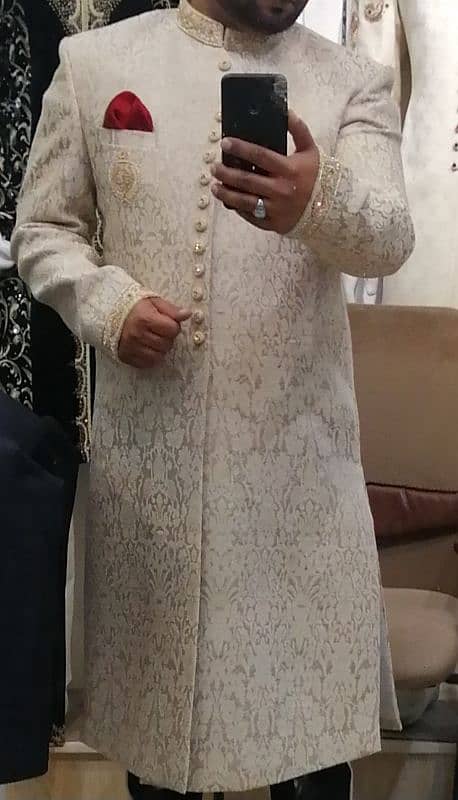 sherwani with turban&matching loafers new condition 1