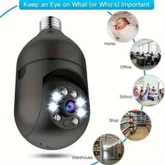 E27 Bulb Camera AI Human Motion Detect Full Color Night Vision