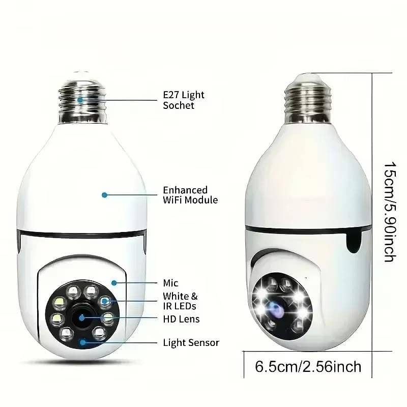 Bulb Camera Wifi AI Human Motion Detect Full Color Night Vision 6