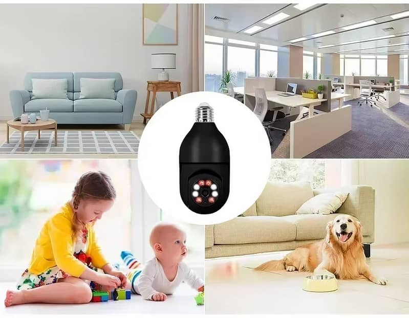 Bulb Camera Wifi AI Human Motion Detect Full Color Night Vision 7