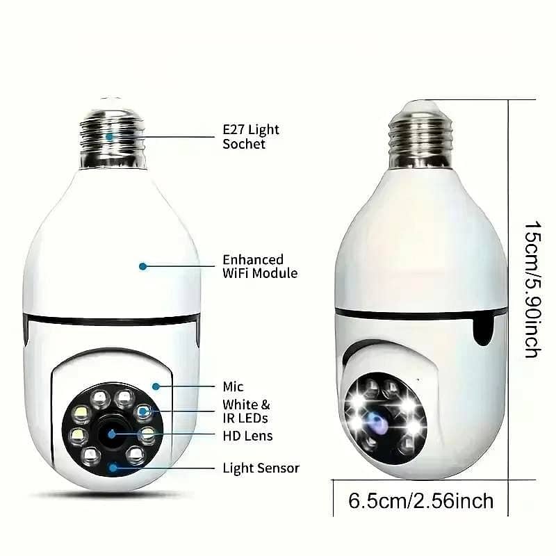 Bulb Camera Wifi AI Human Motion Detect Full Color Night Vision 10