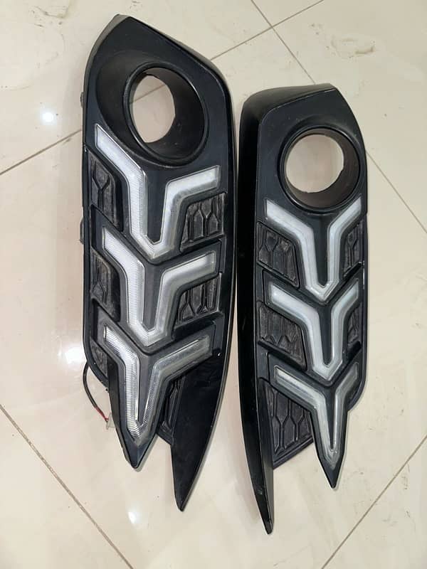 Honda civic x car fog light cover with light modified  2