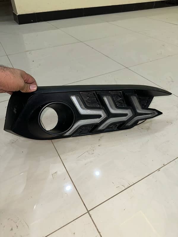 Honda civic x car fog light cover with light modified  3