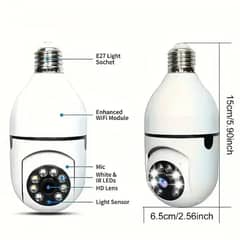 E27 Bulb Camera AI Human Motion Detect Full Color Night Vision