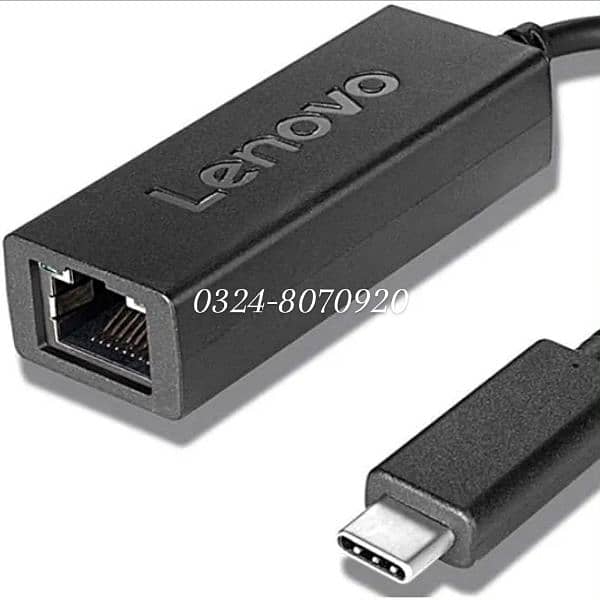 Lenovo USB-C To Ethernet Adapter Type-C To Internet Cable Convertor in 3