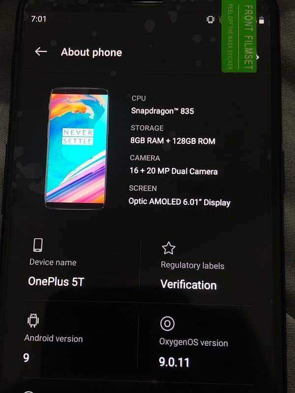 one plus 5T 8gb /128gb 1