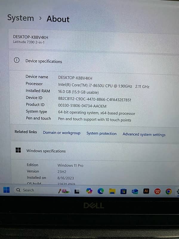 dell laptop core i7 8th generation 2