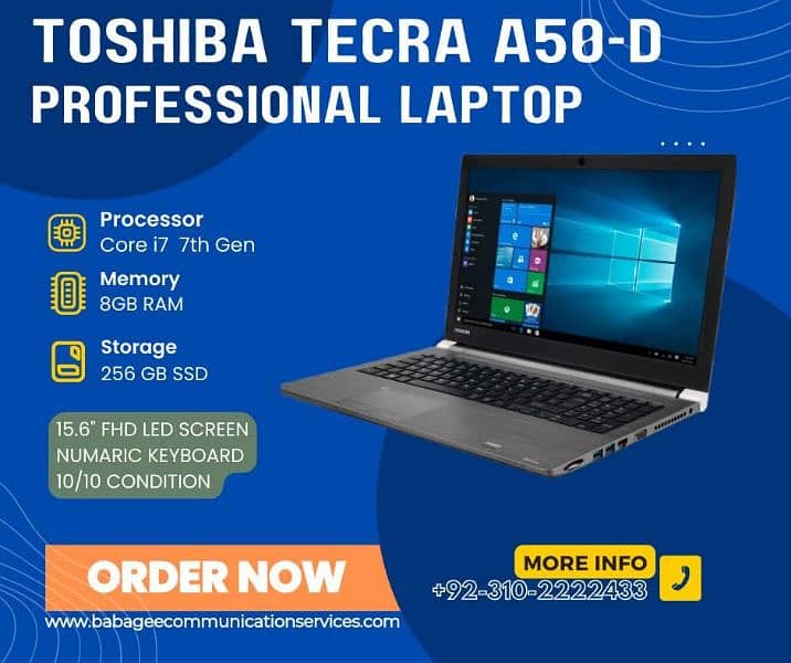 Toshiba Tecra A50 (D) core i7 7th gen business machine 0