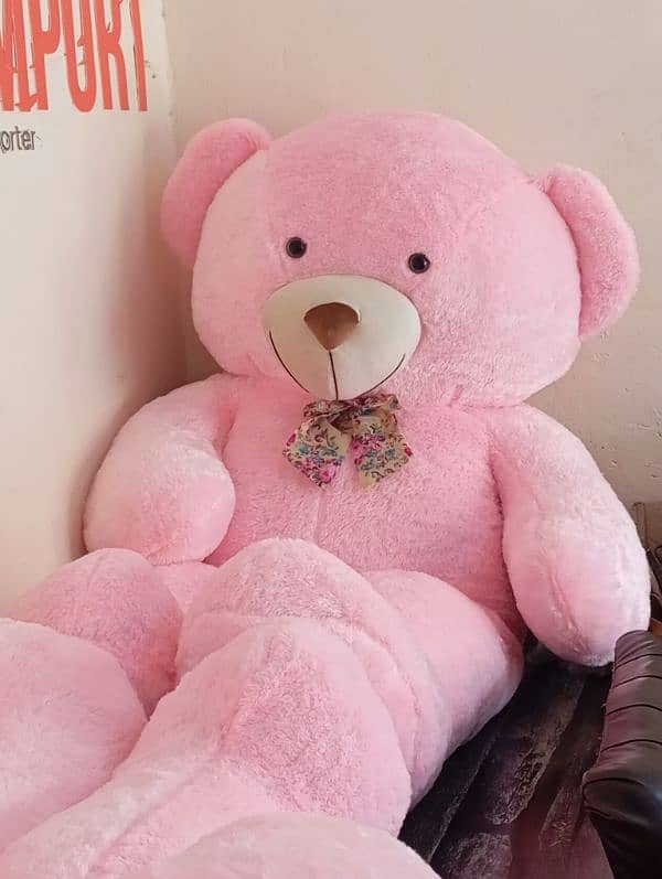 6 feet white pink red colour teddy bear available hai 2