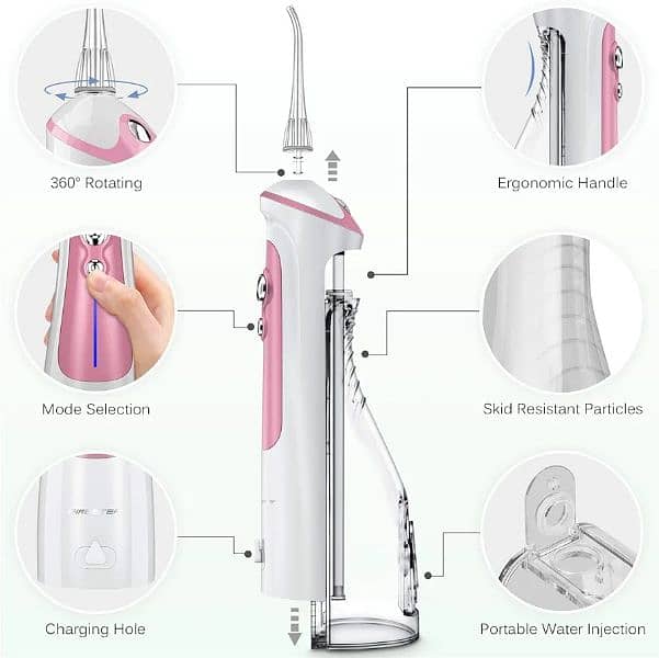 Cordless Water Flosser Rechargeable Portable Oral irrigator teeth clea 6