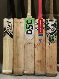 Good quality used English willow bats and helmts