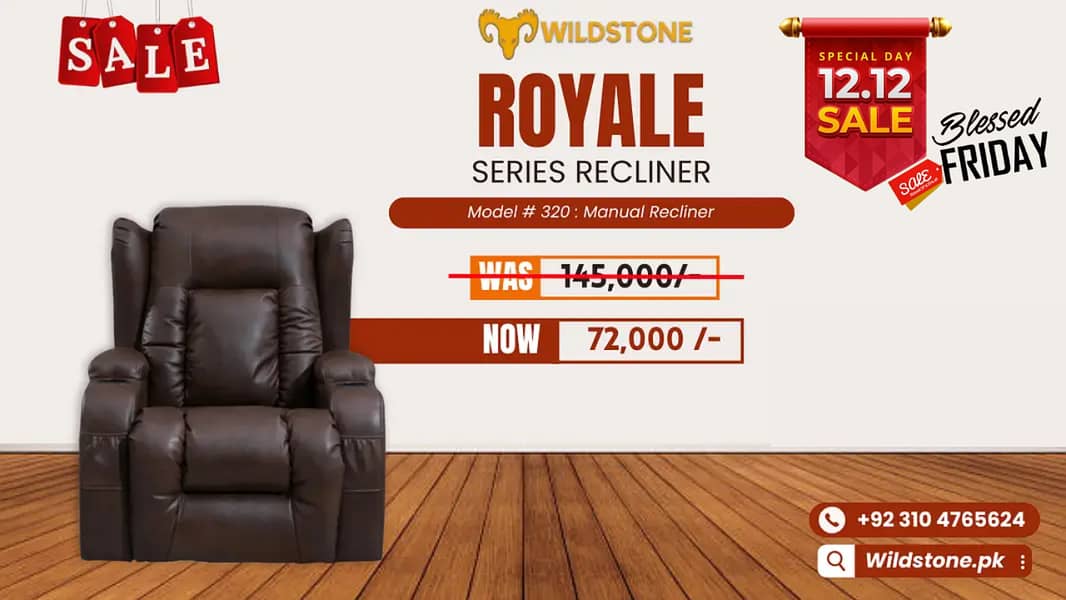 Recliner royale series - sofa recliner - sofa - recliner 12.12 sale 0