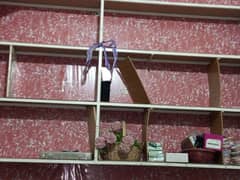 shop rack for sale length;4ft width;10ft ph no 03334319162