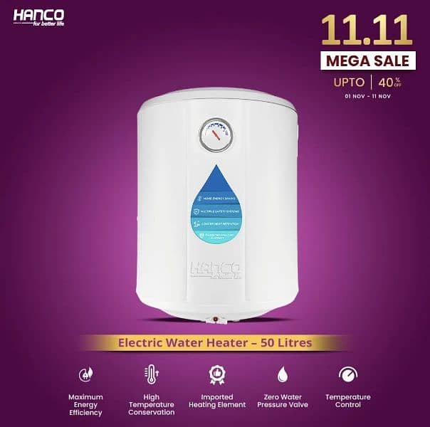 HAMCO SEMI INSTANT ELECTRIC WATER GEYSER 50 LITER 0