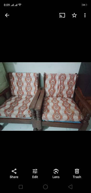 sofa set 5 setar shishm wood+ tebil 1