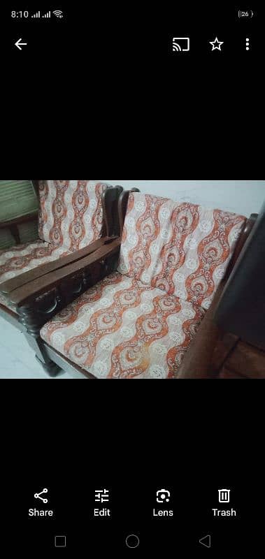 sofa set 5 setar shishm wood+ tebil 3