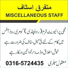 Required Female Staff (Receptionist) fix salary