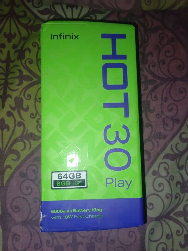 Infinix hot 30 play with box and warranty 5